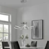 6 Petal Flower LED Strip Chandelier // Chrome and Dimmable FI CH-801