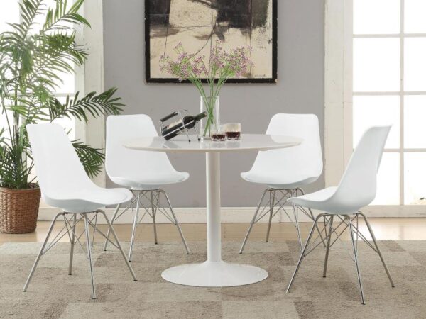 CO Lowry 5-piece Round Dining Table Set White