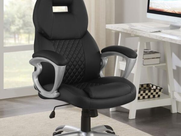 CO Bruce Upholstered Adjustable Home Office Desk Chair Black