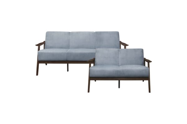 1032BGY Seating-Carlson Collection 2pc Set: Sofa, Love