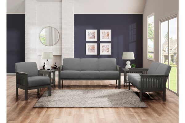 1104GY Seating-Lewiston Collection 2pc Set: Sofa, Love