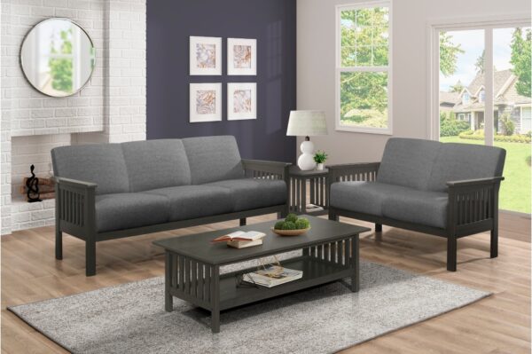 1104GY Seating-Lewiston Collection 2pc Set: Sofa, Love
