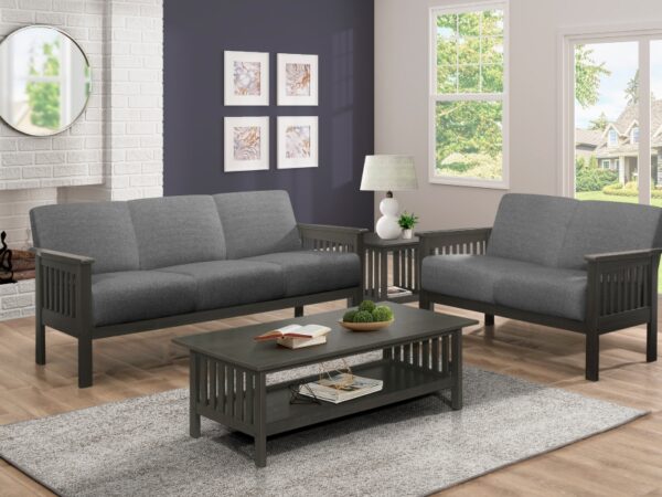 1104GY Seating-Lewiston Collection 2pc Set: Sofa, Love
