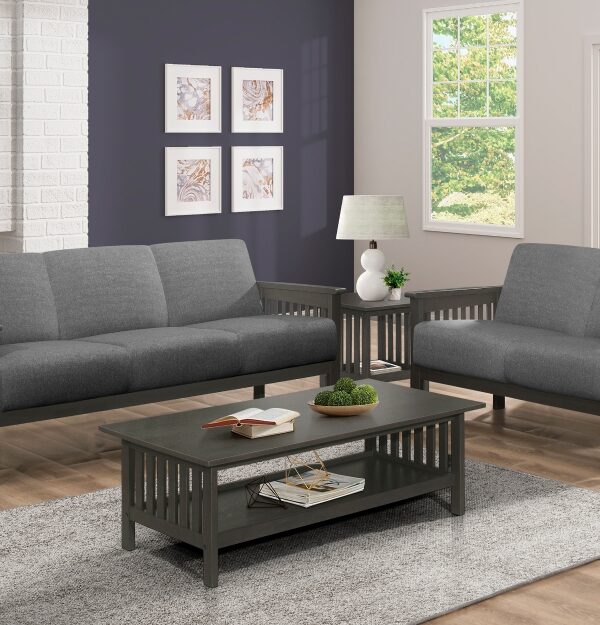 1104GY Seating-Lewiston Collection 2pc Set: Sofa, Love