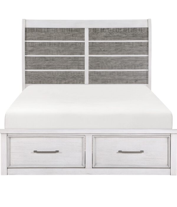 HE-1303-1  Queen Platform Bed with Footboard Storage