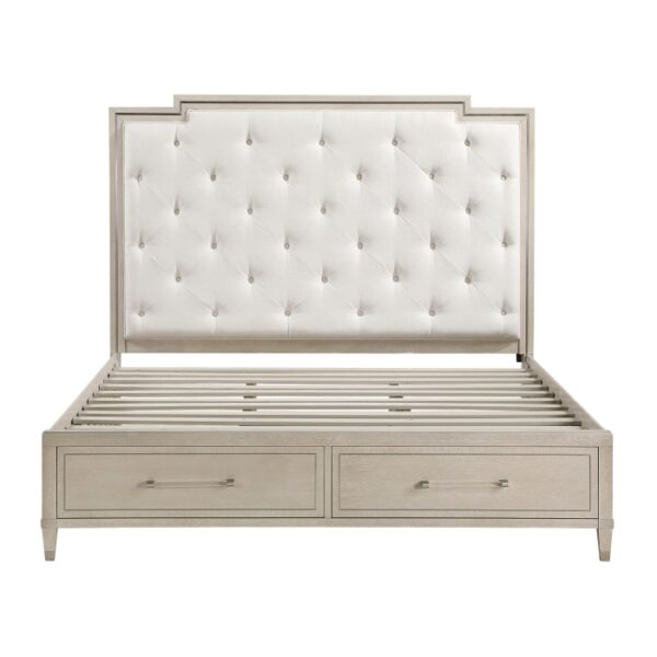 HE-1312-1  Queen Platform Bed with Footboard Storage