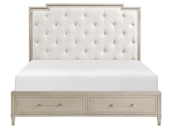 HE-1312-1  Queen Platform Bed with Footboard Storage