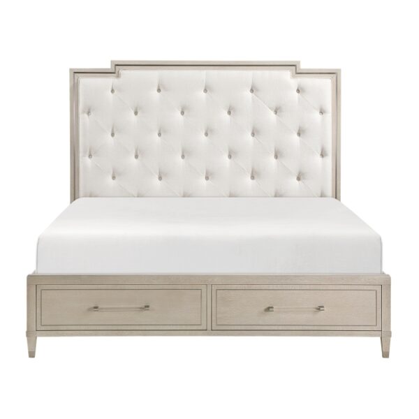 HE-1312-1  Queen Platform Bed with Footboard Storage