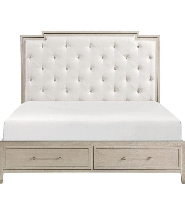 HE-1312-1  Queen Platform Bed with Footboard Storage