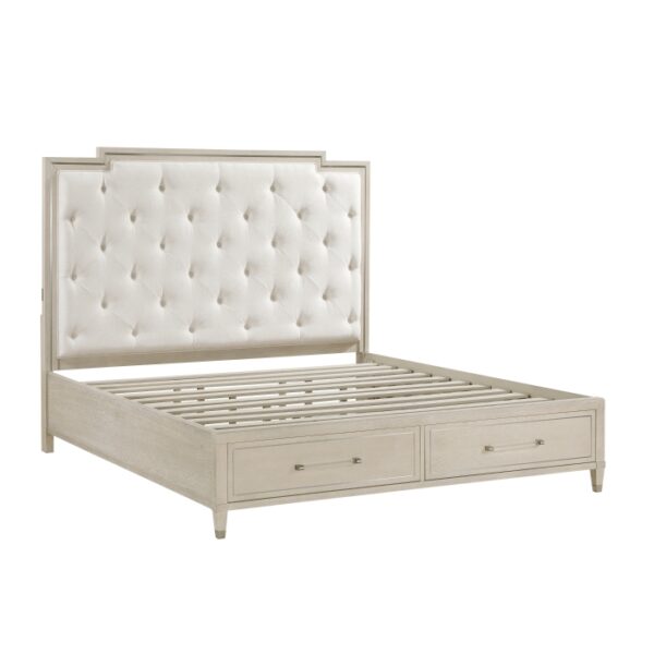 HE-1312-1  Queen Platform Bed with Footboard Storage