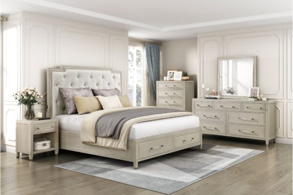 1312 Bedroom Genoa Collection 4pc Set (QB+NS+DR+MR)