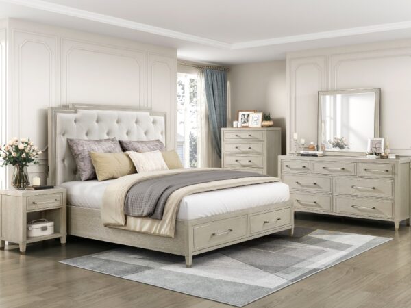 1312 Bedroom Genoa Collection 4pc Set (QB+NS+DR+MR)