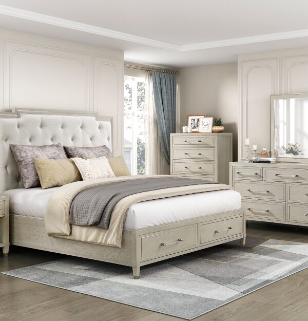 1312 Bedroom Genoa Collection 4pc Set (QB+NS+DR+MR)