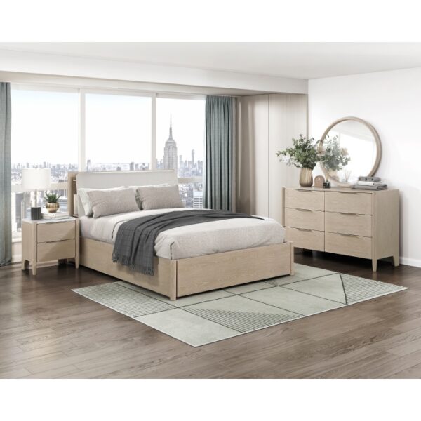 HE-1313N-1  Queen Platform Bed with Footboard Storage