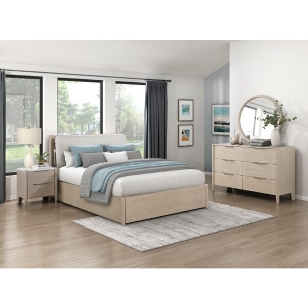 HE-1313N-1  Queen Platform Bed with Footboard Storage