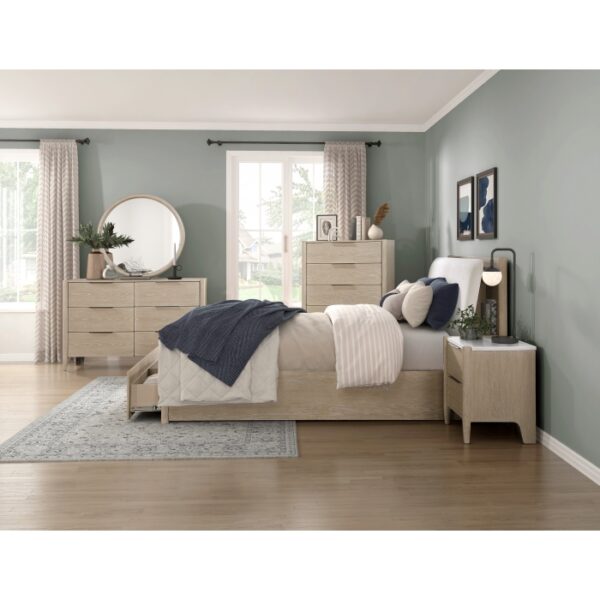 HE-1313N-1  Queen Platform Bed with Footboard Storage