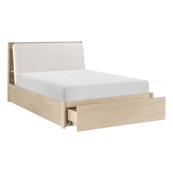 HE-1313N-1  Queen Platform Bed with Footboard Storage
