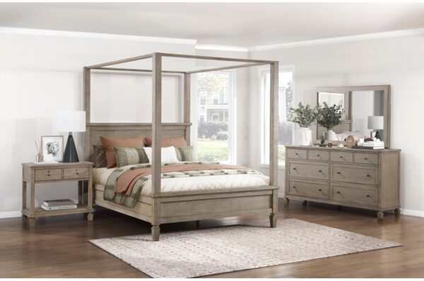 1316 Bedroom Marceline Collection 4pc Set (QB+NS+DR+MR)
