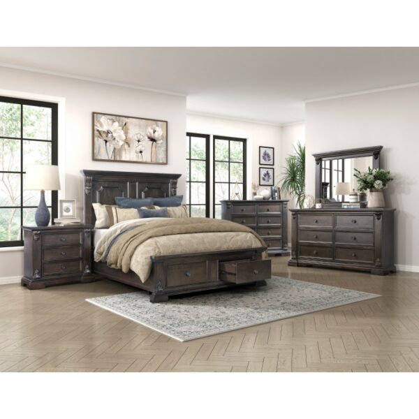 HE-1325-1  Queen Platform Bed with Footboard Storage