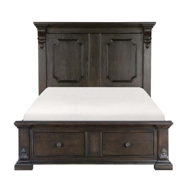 HE-1325-1  Queen Platform Bed with Footboard Storage