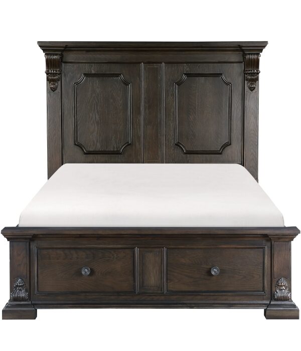 HE-1325-1  Queen Platform Bed with Footboard Storage