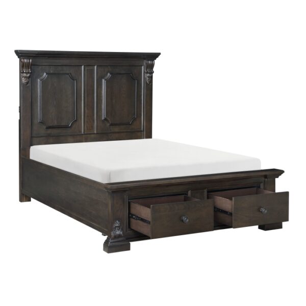 HE-1325-1  Queen Platform Bed with Footboard Storage