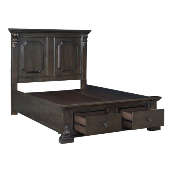 HE-1325-1  Queen Platform Bed with Footboard Storage