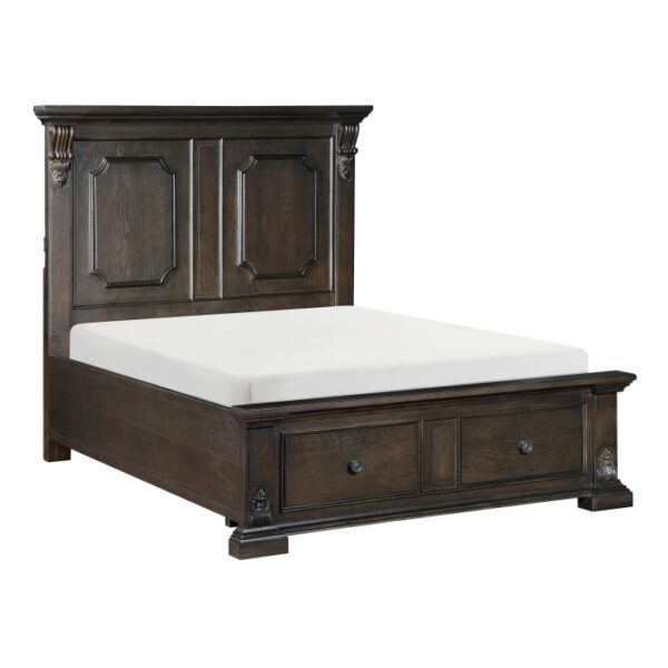 HE-1325-1  Queen Platform Bed with Footboard Storage