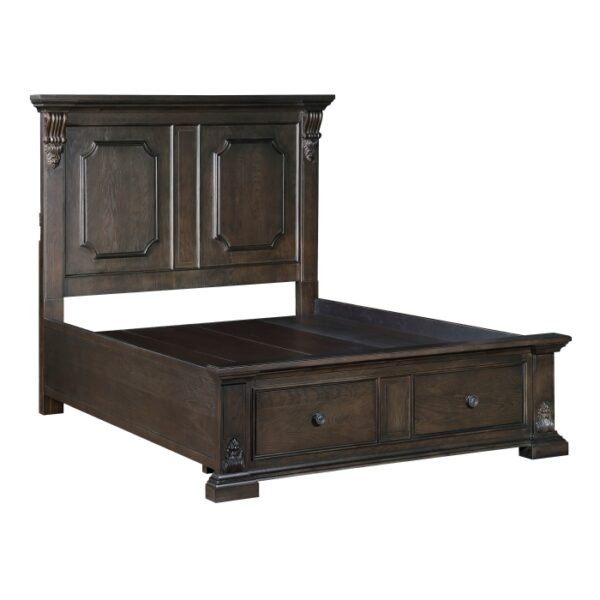 HE-1325-1  Queen Platform Bed with Footboard Storage