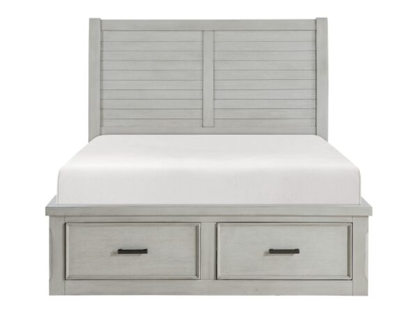 HE-1337-1  Queen Platform Bed with Storage Footboard and Side Rails