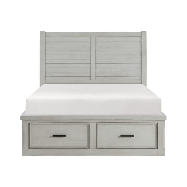 HE-1337-1  Queen Platform Bed with Storage Footboard and Side Rails