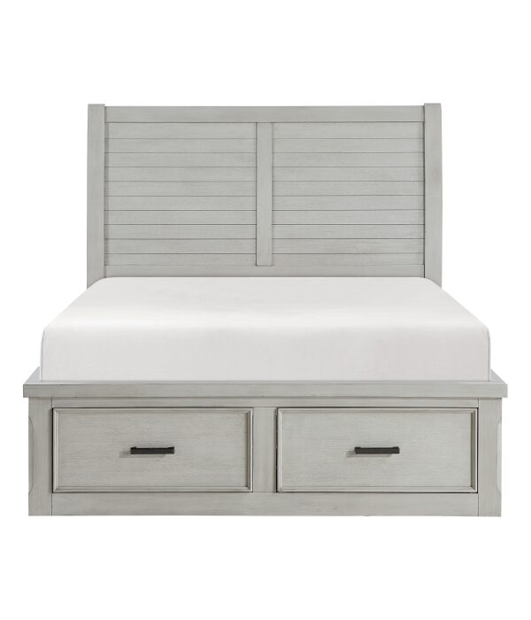 HE-1337-1  Queen Platform Bed with Storage Footboard and Side Rails