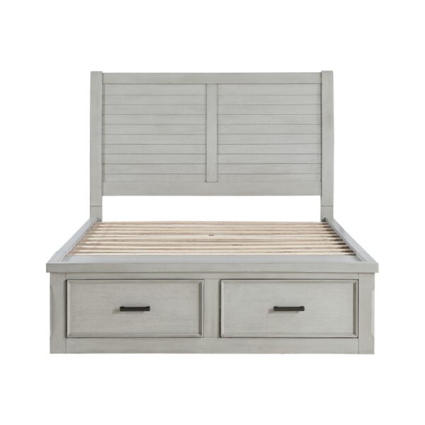 HE-1337-1  Queen Platform Bed with Storage Footboard and Side Rails