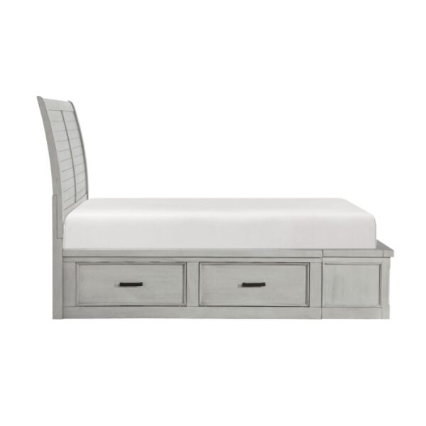 HE-1337-1  Queen Platform Bed with Storage Footboard and Side Rails
