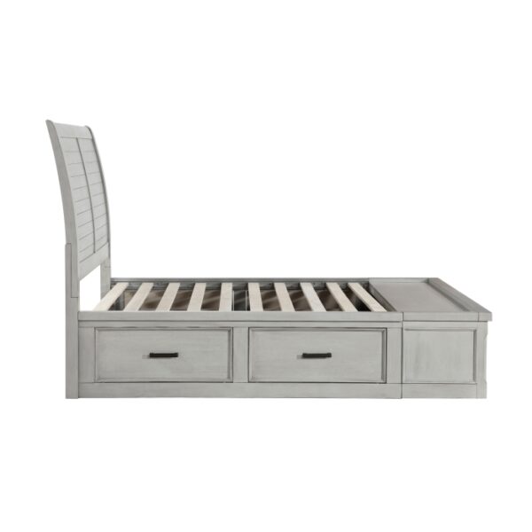 HE-1337-1  Queen Platform Bed with Storage Footboard and Side Rails