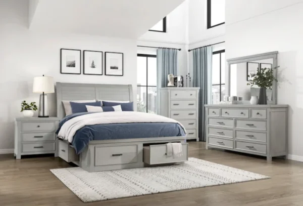1337 Bedrooom Willowbrook Collection 4pc Set (QB+NS+DR+MR)