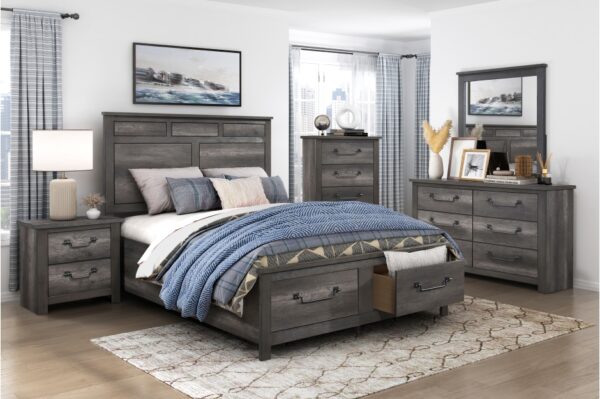 1342 Bedroom Lenior Collection 4pc Set (QB+NS+DR+MR)