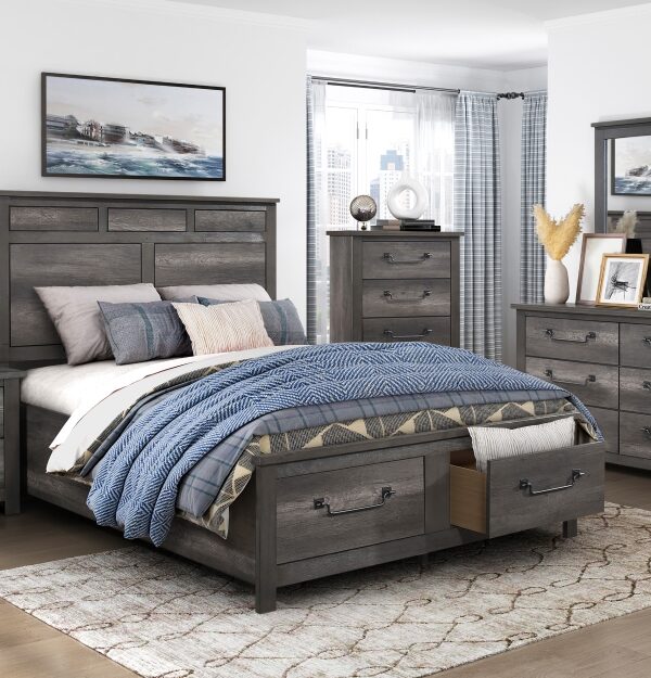 1342 Bedroom Lenior Collection 4pc Set (QB+NS+DR+MR)