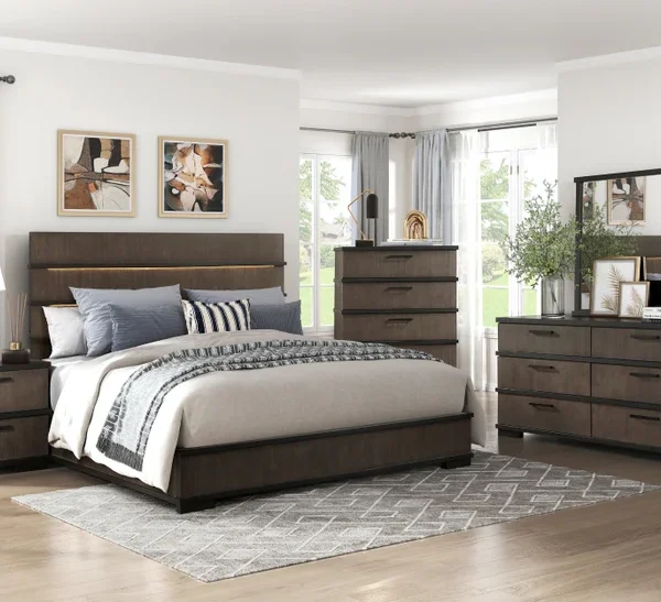 1343 Bedroom Acworth Collection 4pc Set (QB+NS+DR+MR)