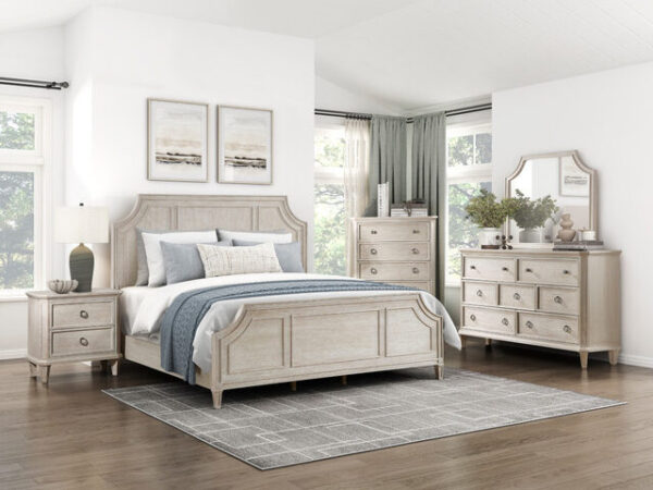 1344 Bedroom Leander Collection 4pc Set (QB+NS+DR+MR)