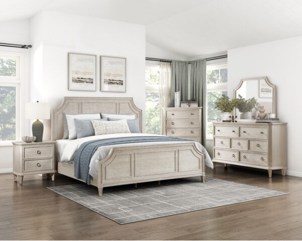 1344 Bedroom Leander Collection 4pc Set (QB+NS+DR+MR)