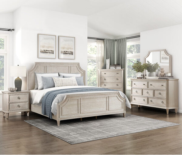 1344 Bedroom Leander Collection 4pc Set (QB+NS+DR+MR)