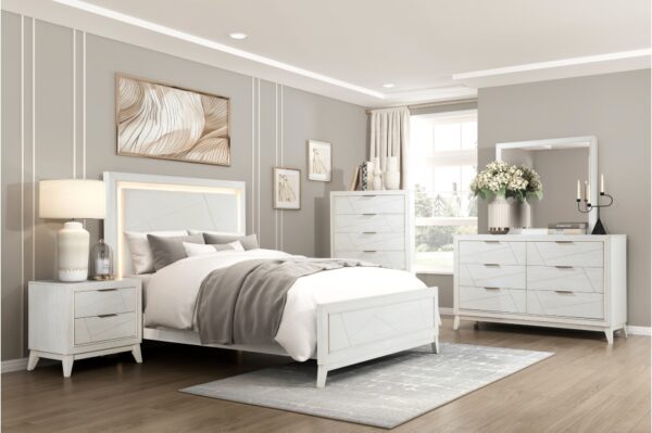 1355 Bedroom Asteria Collection 4pc Set (QB+NS+DR+MR)