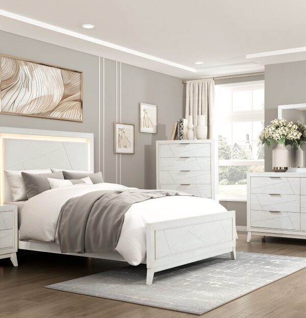 1355 Bedroom Asteria Collection 4pc Set (QB+NS+DR+MR)
