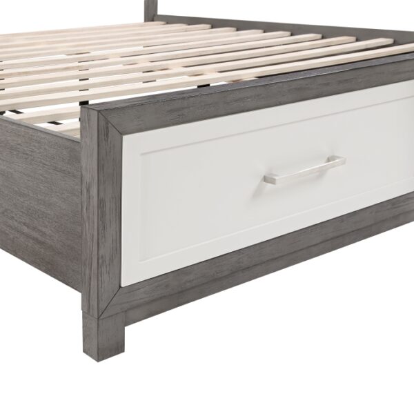 HE-1366-1  Queen Platform Bed with Footboard Storage