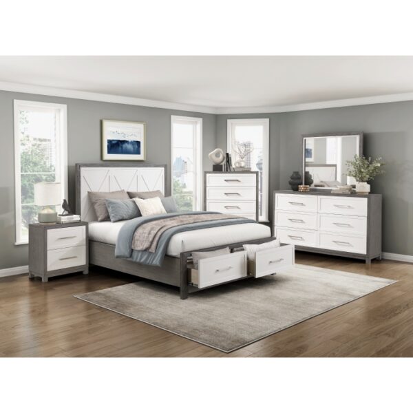 HE-1366-1  Queen Platform Bed with Footboard Storage