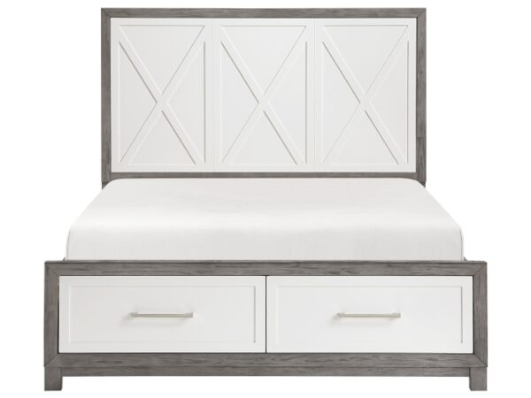 HE-1366-1  Queen Platform Bed with Footboard Storage