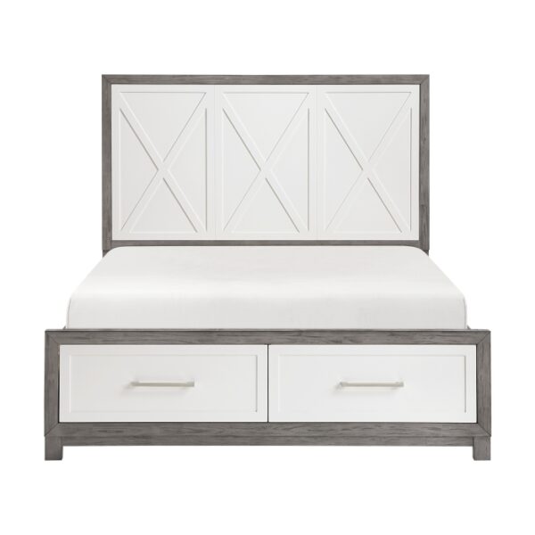 HE-1366-1  Queen Platform Bed with Footboard Storage