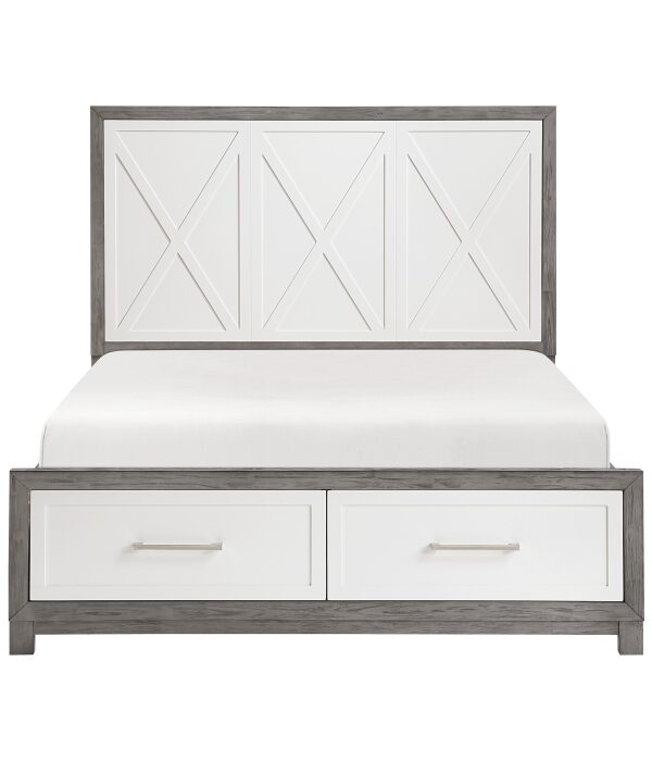HE-1366-1  Queen Platform Bed with Footboard Storage