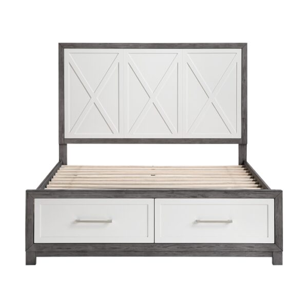 HE-1366-1  Queen Platform Bed with Footboard Storage
